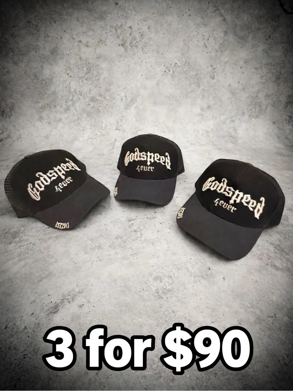 Godspeed Embroidered Black Baseball Cap